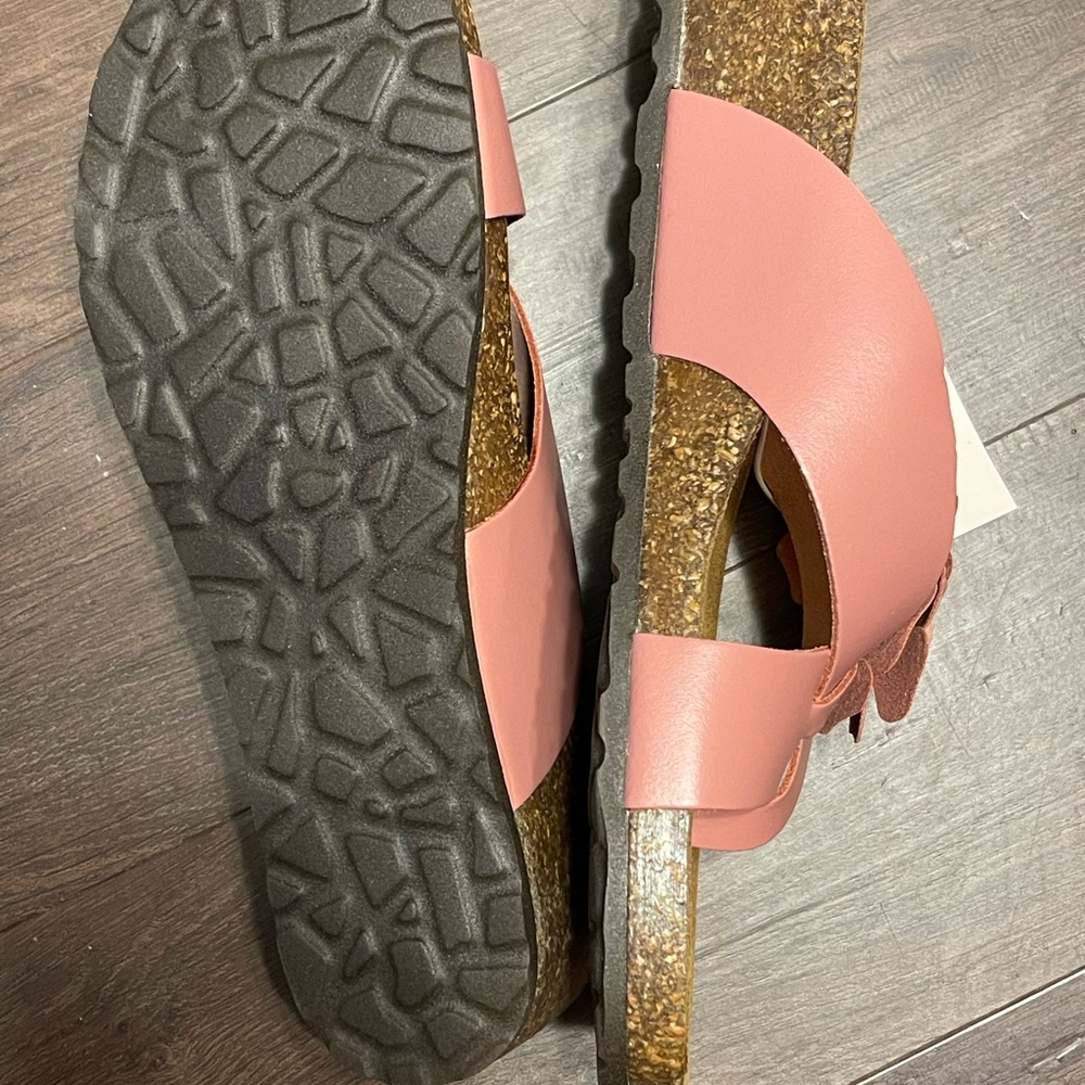 Pink leather sandals - Picture 3 of 5